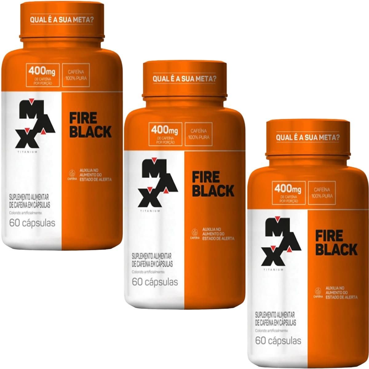 Kit 3X Fire Black - 60 C�psulas - Max Titanium