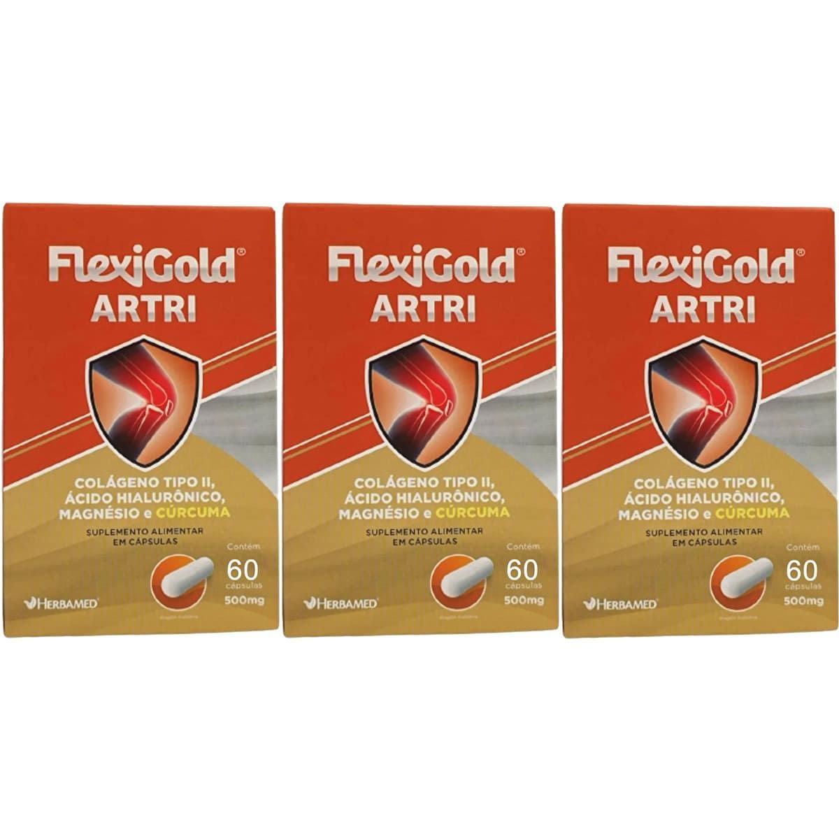 Kit 3X Flexigold Artri - 60 C�psulas - Herbamed