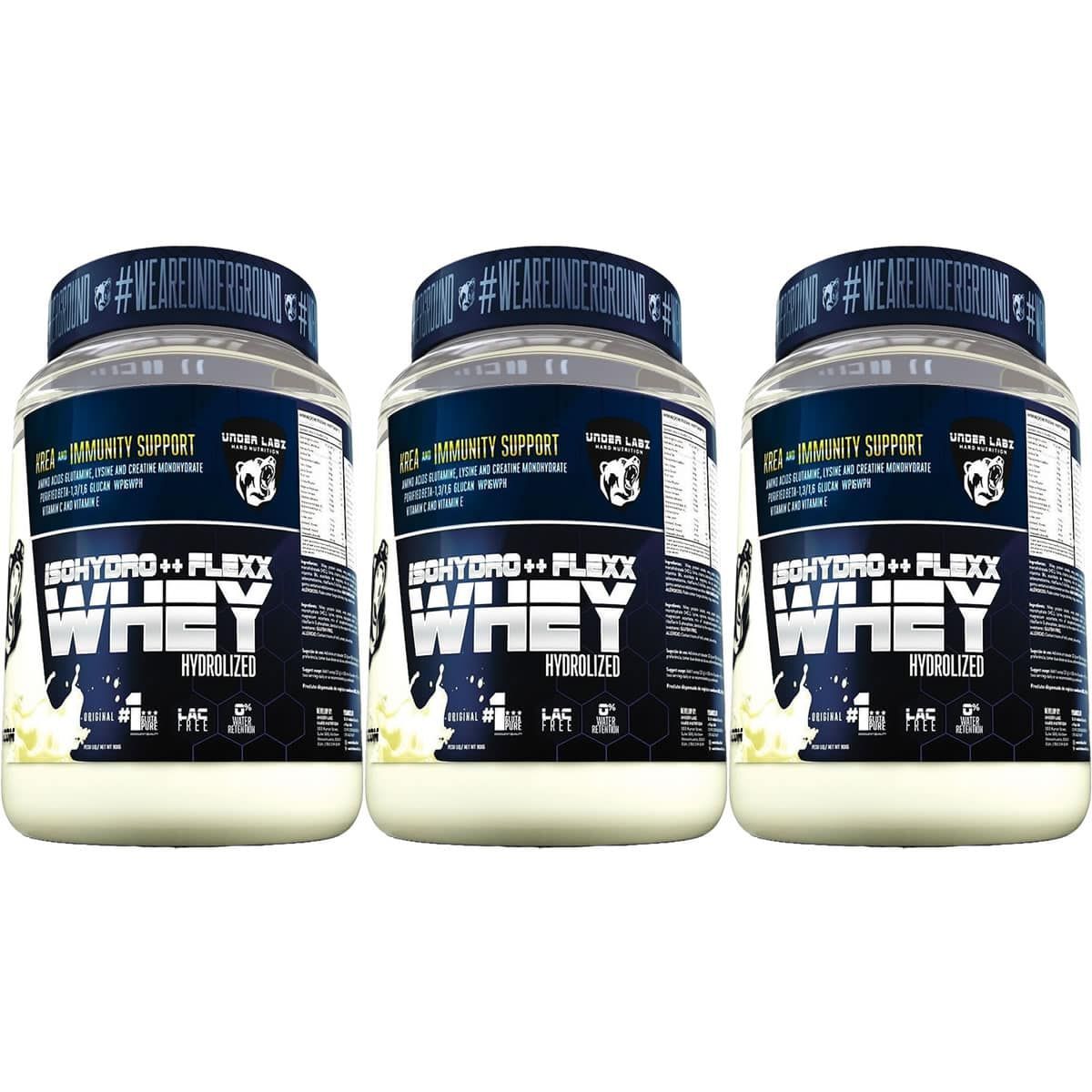 Kit 3X Flexx Whey Isohydro++ -  900g Original - Under Labz
