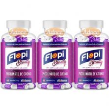 Kit 3X Flopi Beauty Picolinato de Cromo - 60 C�psulas - Flofarma
