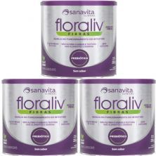 Kit 3X Floraliv Fibras - 225g Sem Sabor - Sanavita