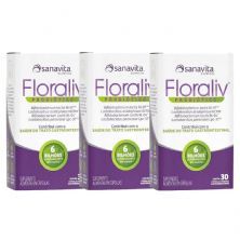 Kit 3X Floraliv Probiotico - 30 C�psulas Vegetais - Sanavita