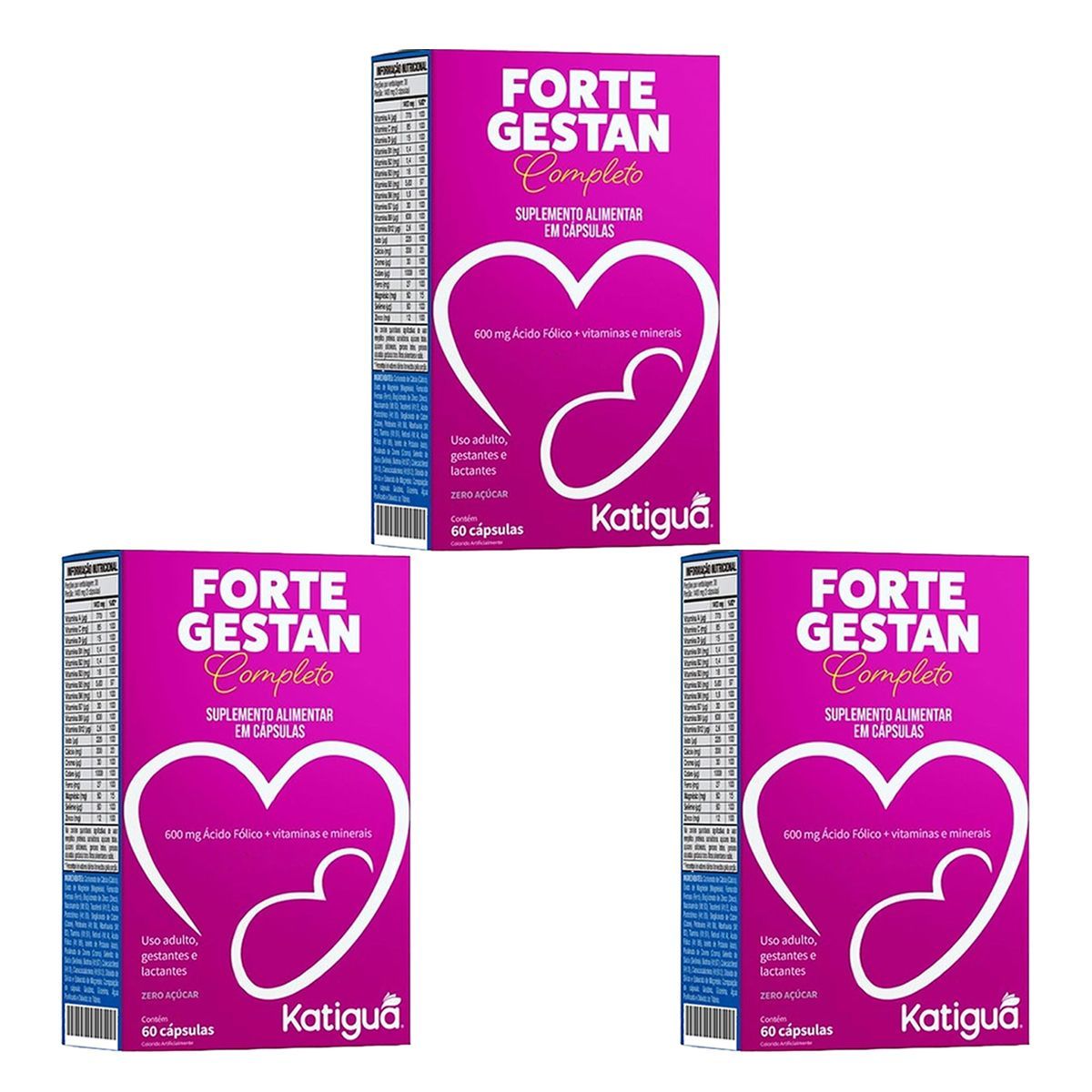 Kit 3X Fortegestan Completo - 60 C�psulas - Katigu�