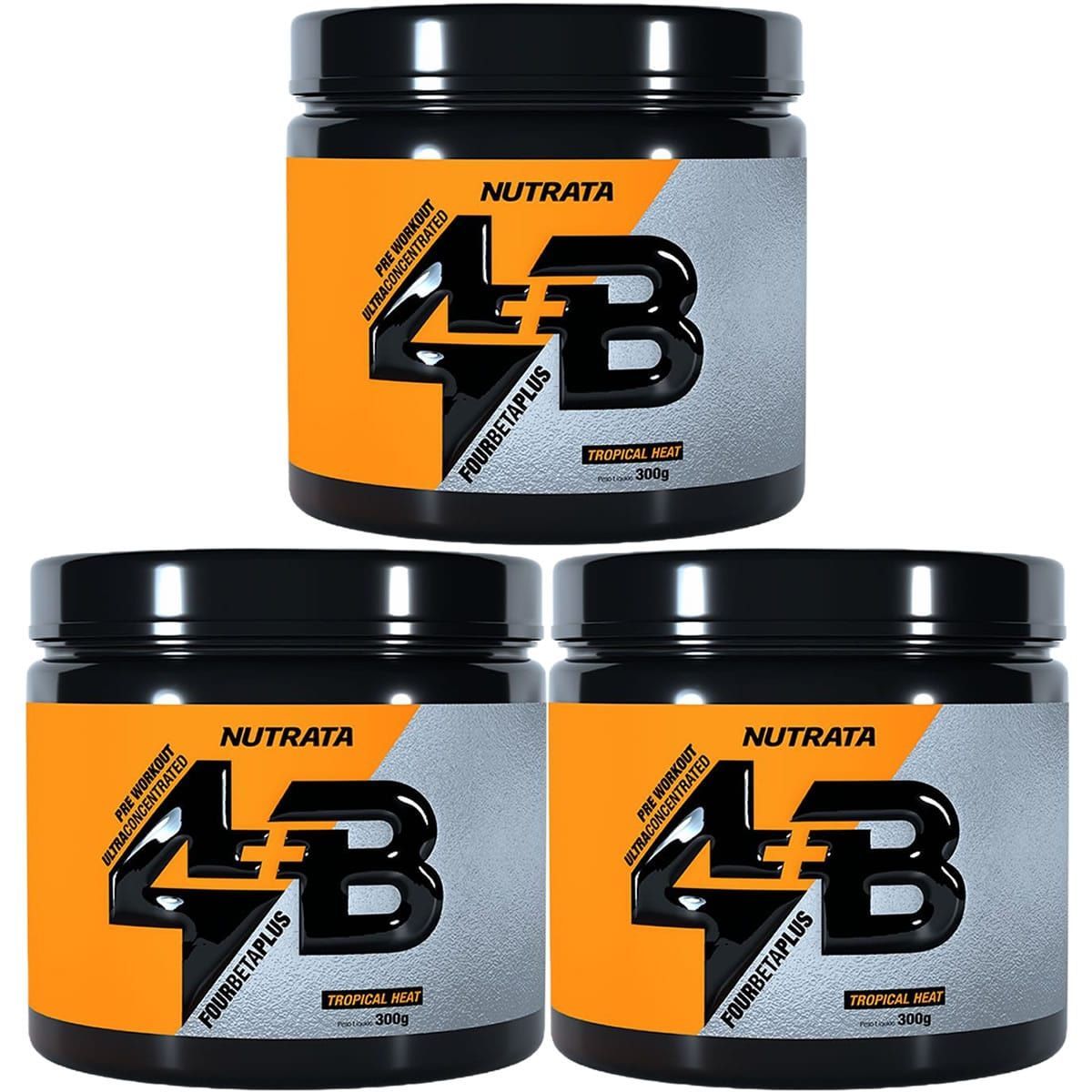 Kit 3X Four Beta Plus Pre Workout - 300g Tropical Heat - Nutrata
