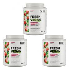 Kit 3X Fresh Vegan - 450g Morango - Dux Human Healt