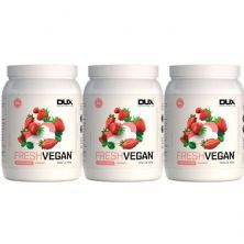 Kit 3X Fresh Vegan - 520g Morango - Dux Nutrition