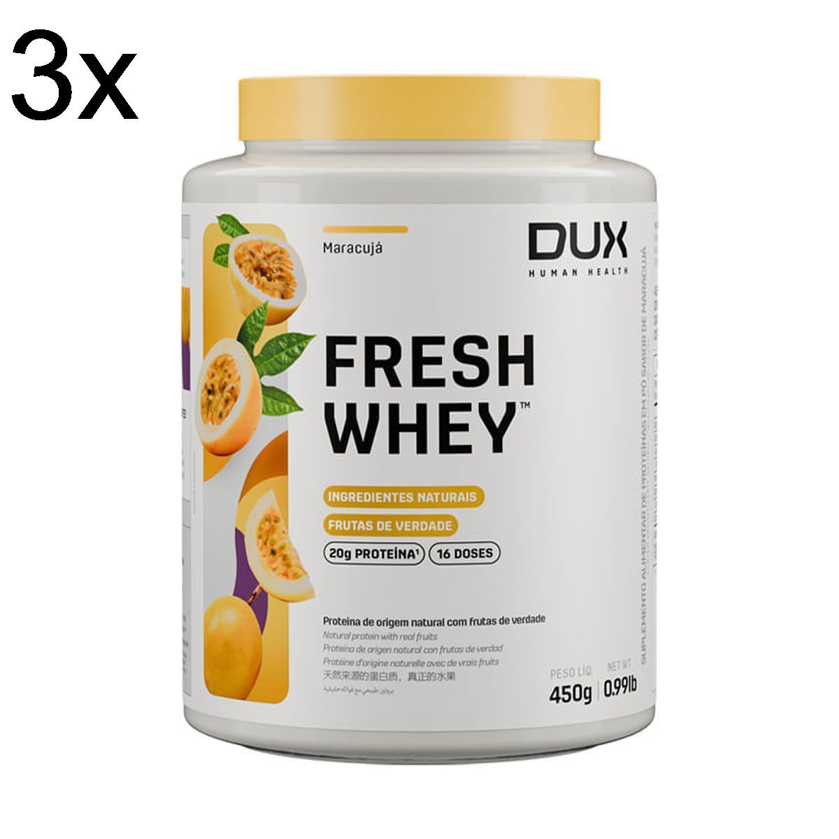 Kit 3X Fresh Whey - 450g Maracuj� - Dux Nutrition