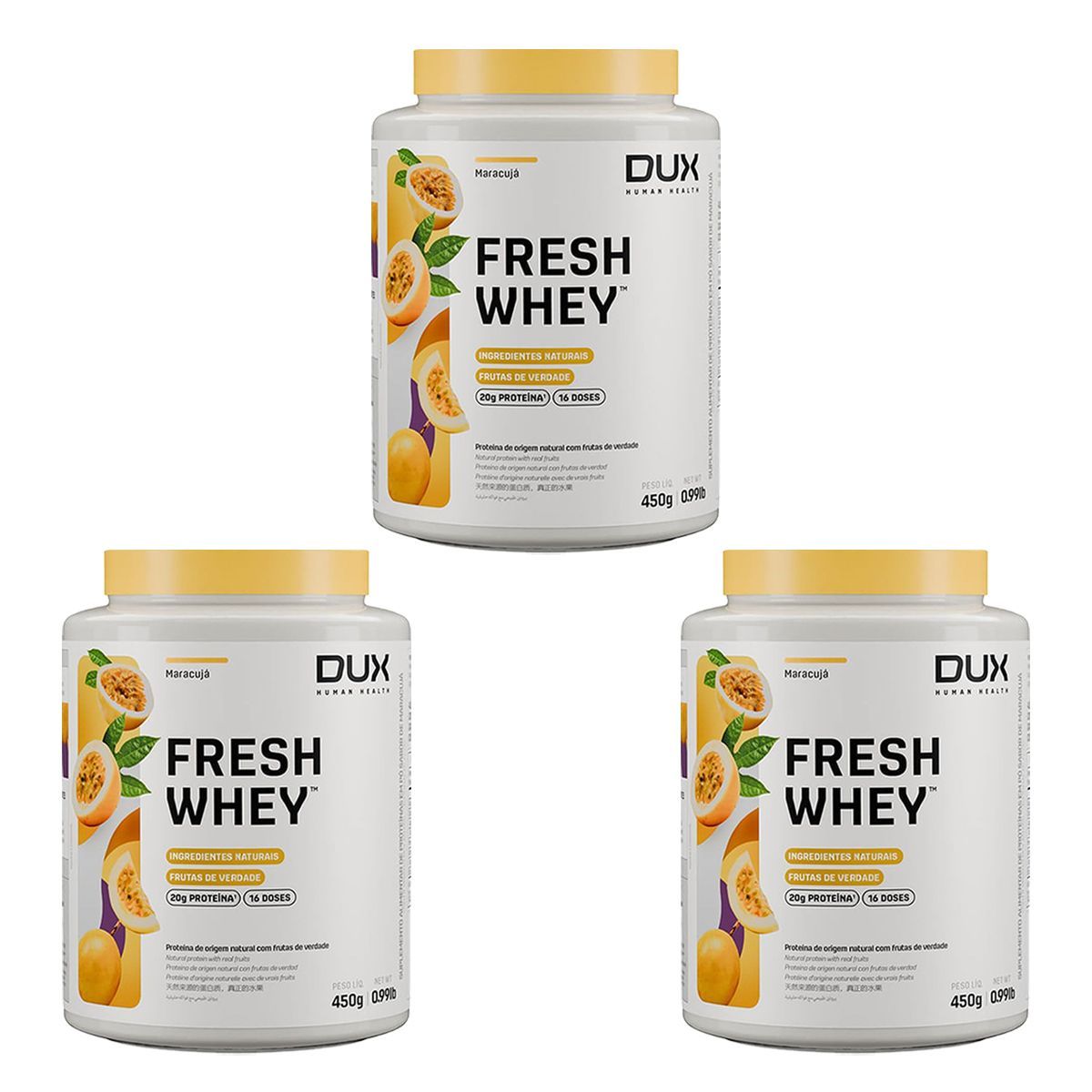 Kit 3X Fresh Whey - 450g Maracuj� - Dux Nutrition