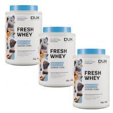 Kit 3X Fresh Whey - 900g  Chocolate e Pasta de Amendoim - Dux Nutrition