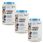 Kit 3X Fresh Whey - 900g  Chocolate e Pasta de Amendoim - Dux Nutrition