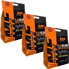Kit 3X Full Blend Zero Lactose - 1800g Baunilha - Muscle Full
