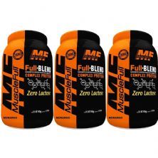 Kit 3X Full Blend Zero Lactose - 810g Morango - Muscle Full