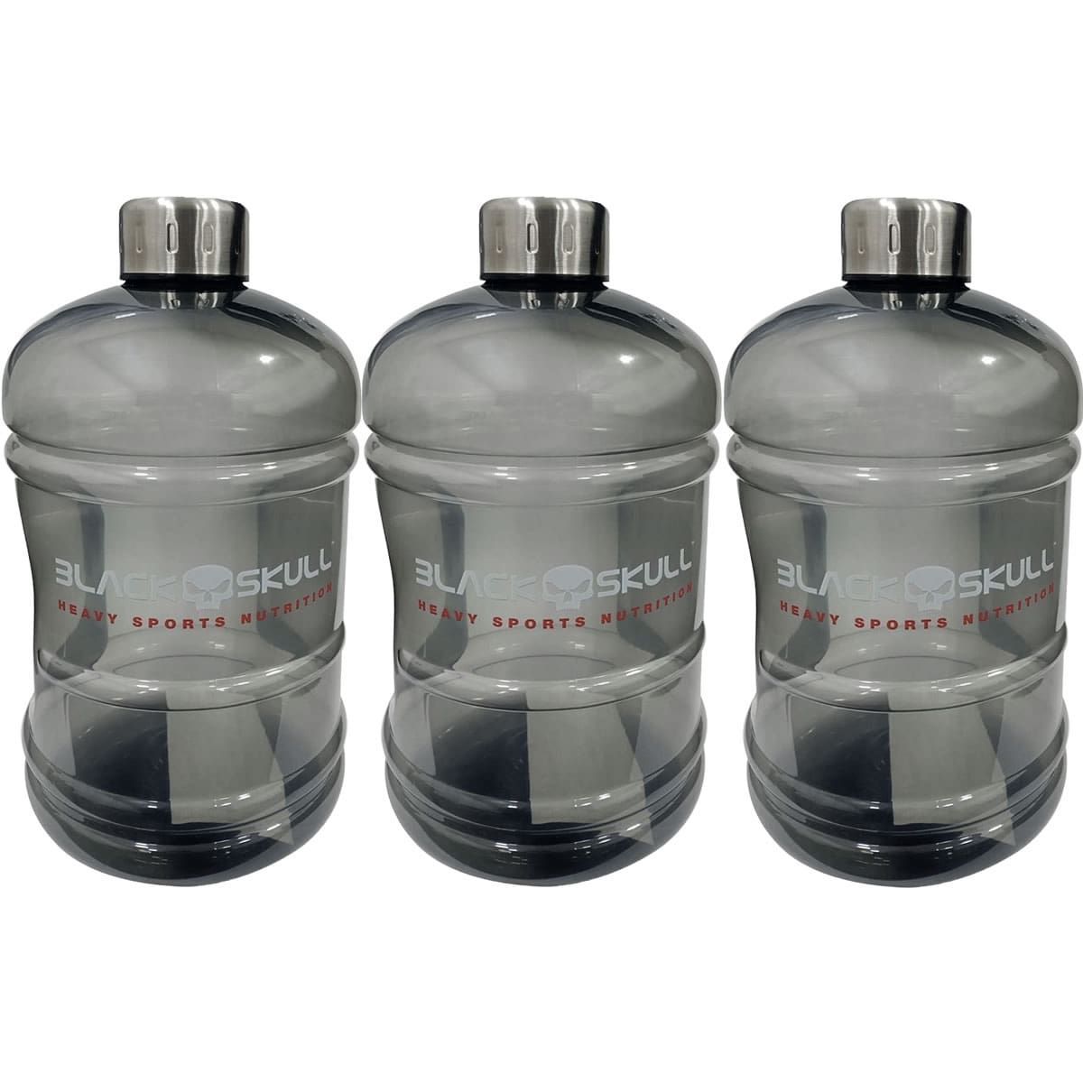 Kit 3X Gal�o Com Tampa em A�oo Inox- 1800ml Fum� - Black Skull