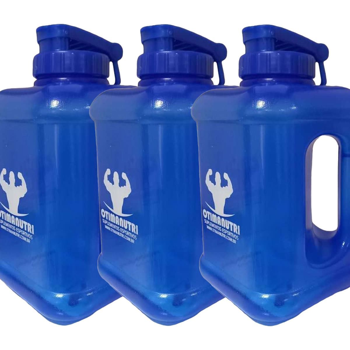 Kit 3X Gal�o Quadrado - 1600ml Azul - OtimaNutri