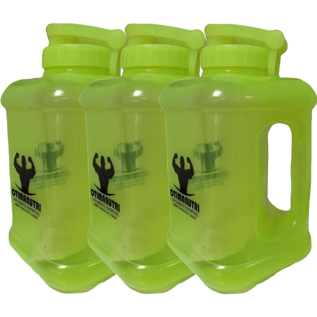 Kit 3X Gal�o Quadrado - 1600ml Verde Lim�o - OtimaNutri