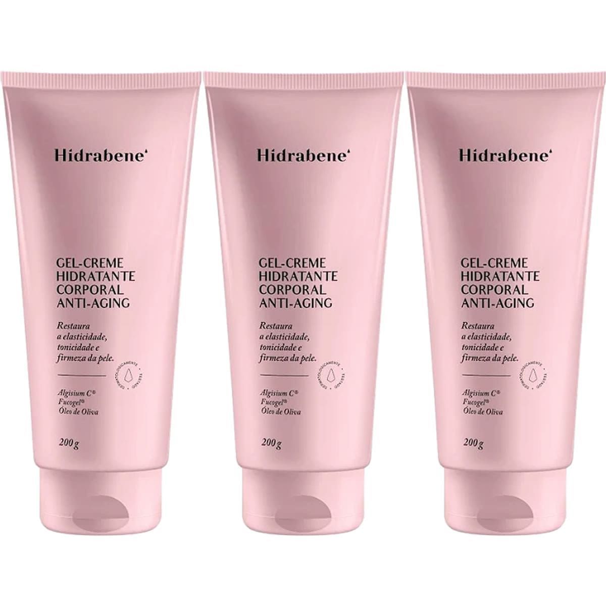 Kit 3X Gel Creme Hidratante Corporal Anti-Aging - 200g - Hidrabene