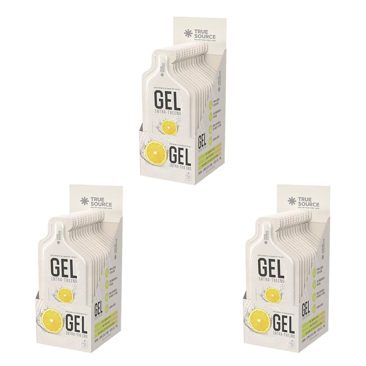 Kit 3X Gel Intra Treino - 10 Sach�s 35g Lim�o Siciliano - True Source