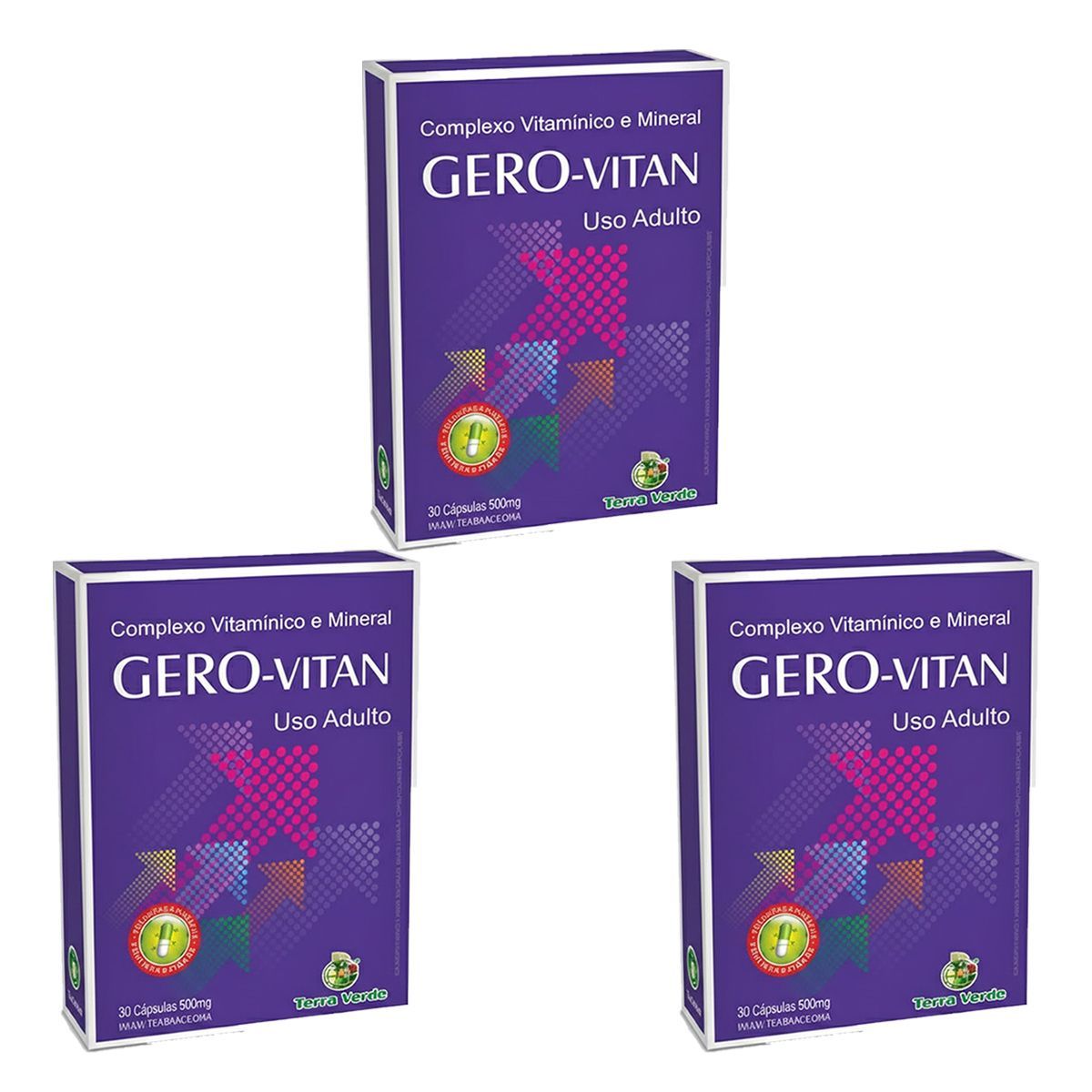 Kit 3X Gero-Vitan - 30 C�psulas - Terra Verde