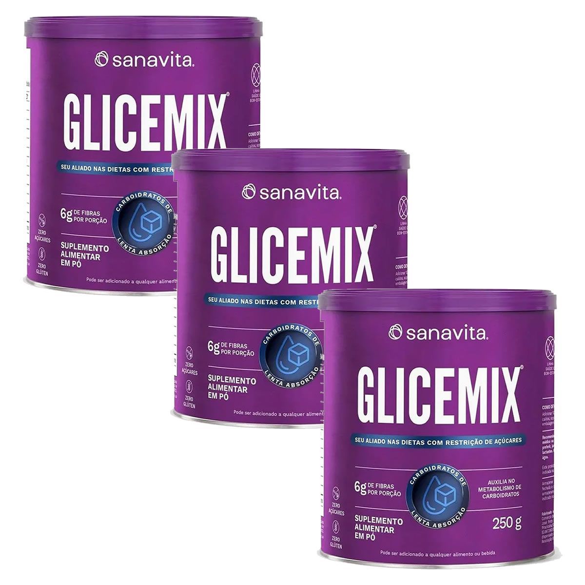 Kit 3X Glicemix  - 250g - Sanavita