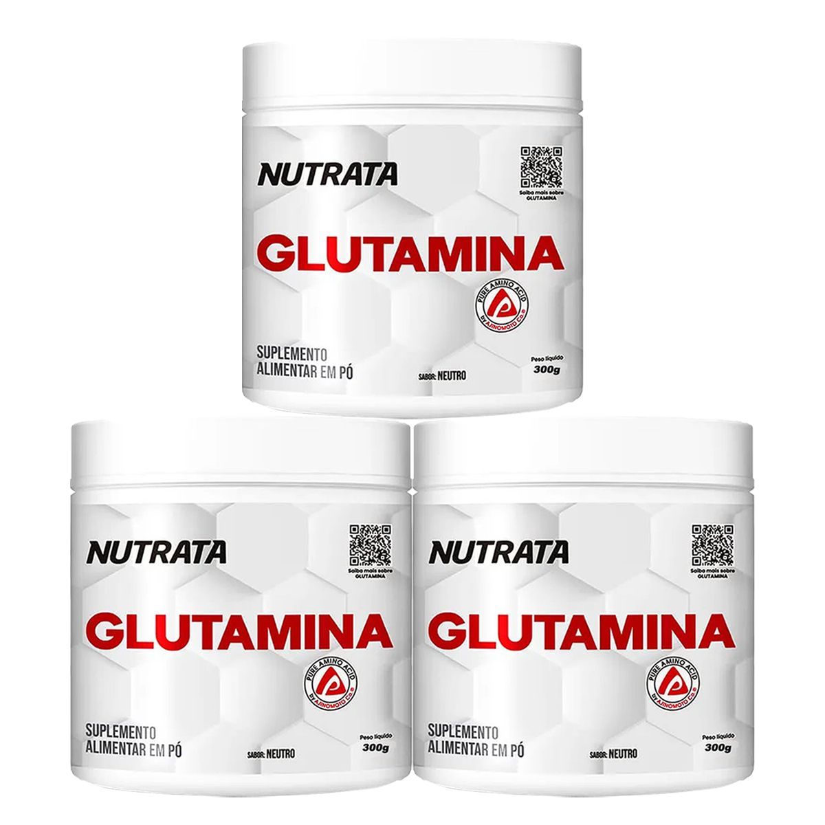 Kit 3X Glutamin UP Imuno Day - 300g - Nutrata