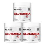 Kit 3X Glutamin UP Imuno Day - 300g - Nutrata
