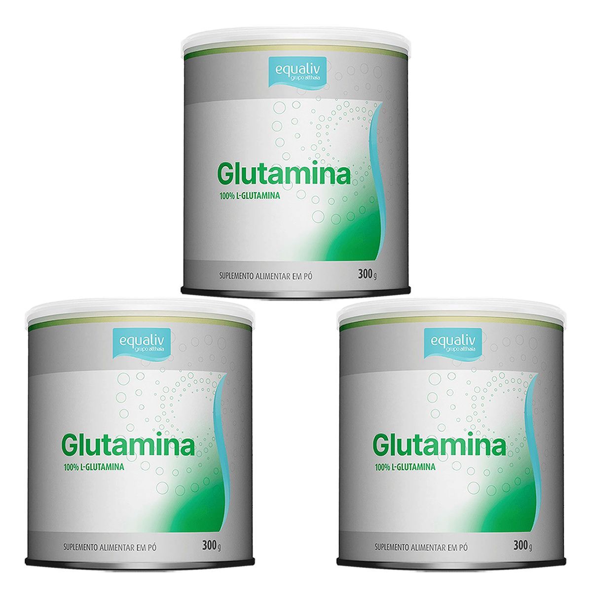 Kit 3X Glutamina - 300g Natural - Equaliv