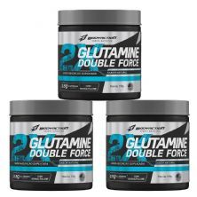 Kit 3X Glutamine Double Force - 150g Natural - BodyAction
