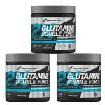 Kit 3X Glutamine Double Force - 150g Natural - BodyAction