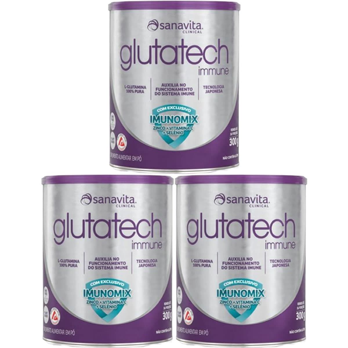Kit 3X Glutatech - 300g - Sanavita