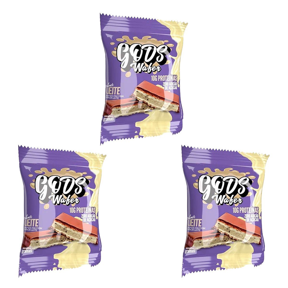 Kit 3X Gods Wafer  - 1 Unidade de 51g Leite - Canibal