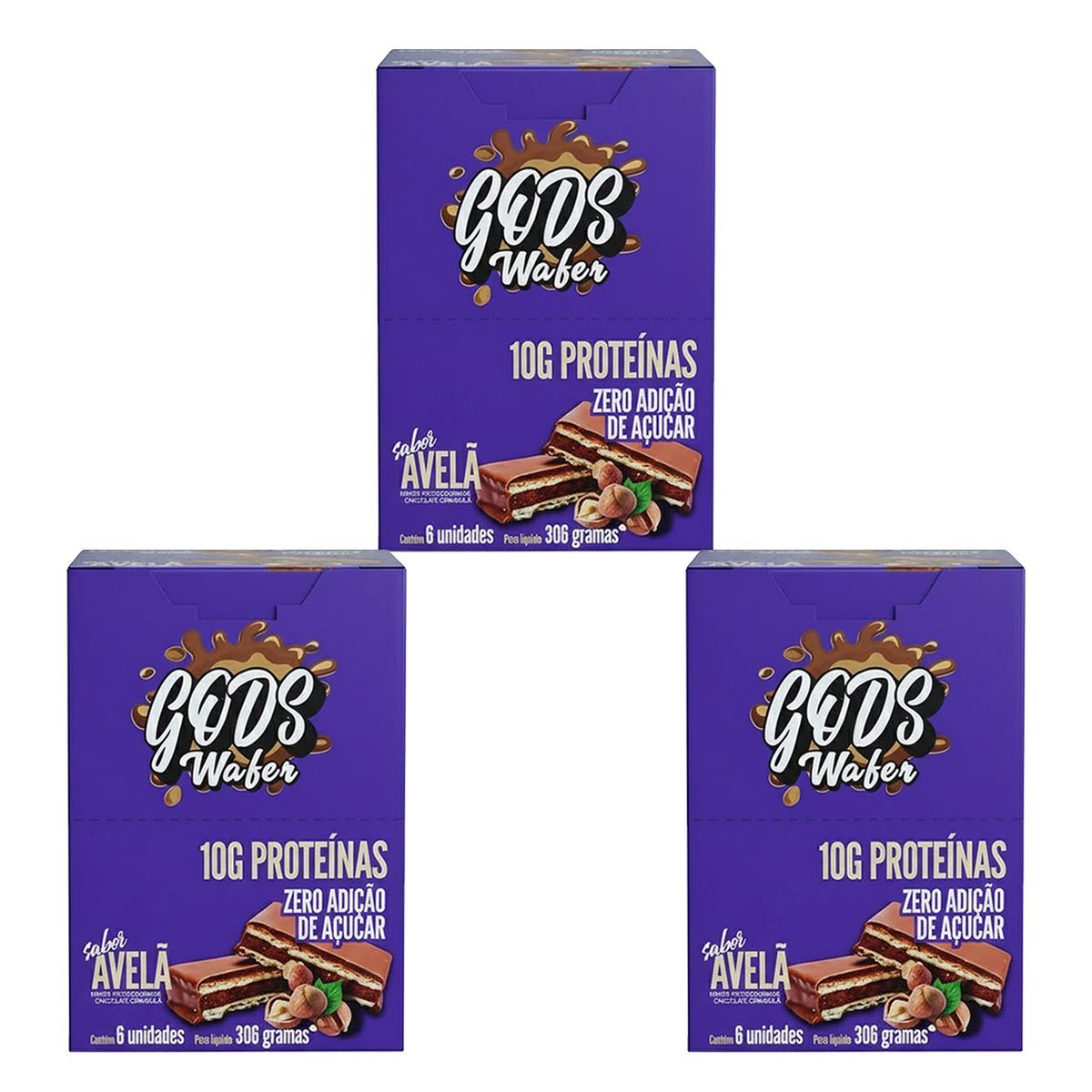 Kit 3X Gods Wafer  - 6 Unidades de 51g Avel� - Canibal
