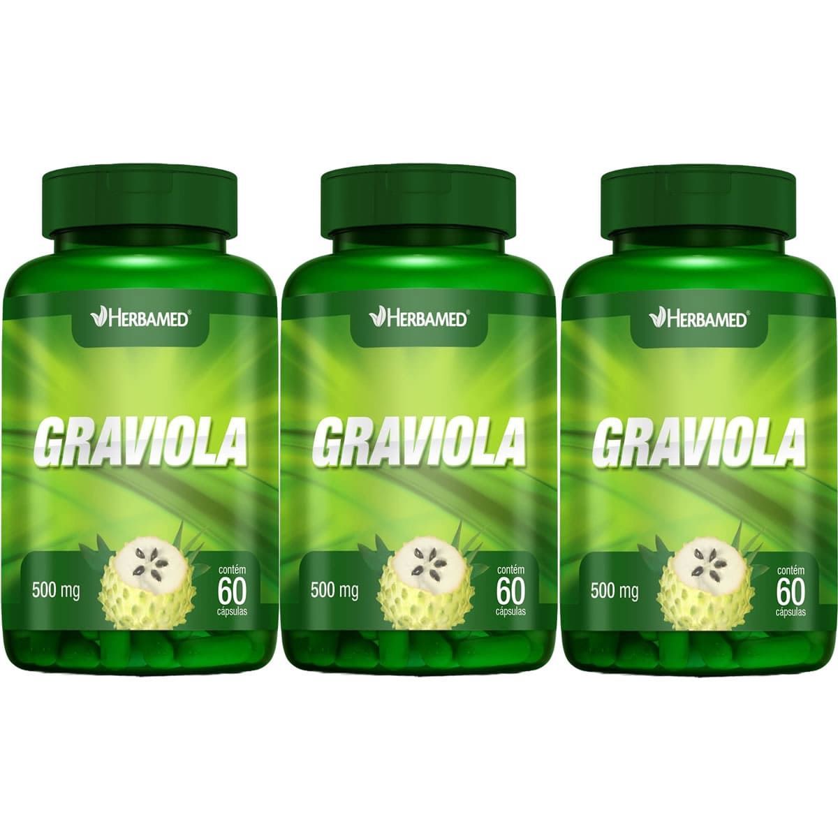 Kit 3X Graviola - 60 C�psulas - Herbamed