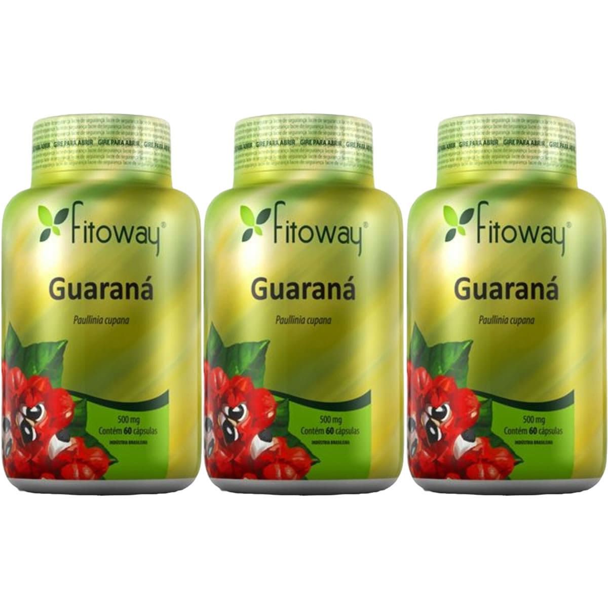 Kit 3X Guarana 500mg - 60 C�psulas - Fitoway