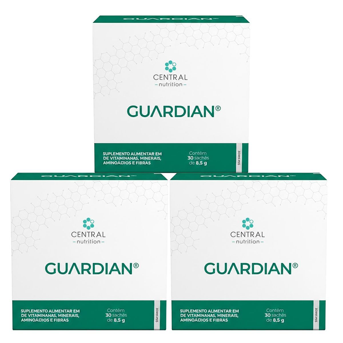 Kit 3X Guardian Suplemento Alimentar em P� - 30 Sach�s 8,5g Sem Sabor - Central Nutrition