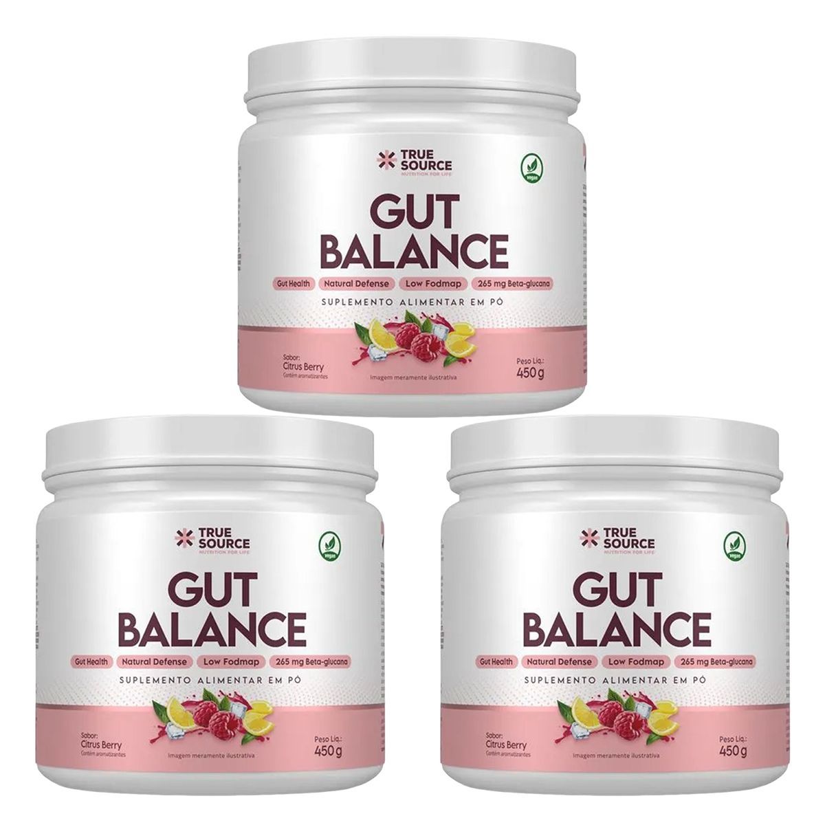 Kit 3X Gut Balance - 450g Citrus Berry - True Source