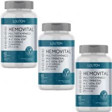 Kit 3X Hemovital Multivitam�nico - 60 C�psulas - Lauton Nutrition