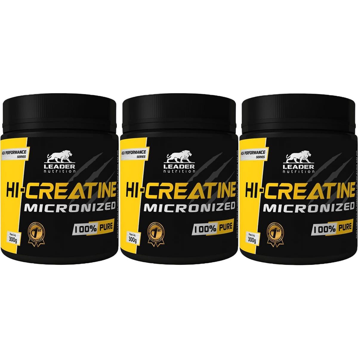 Kit 3X Hi-Creatine Micronized 100% Pure - 300g Original - Leader Nutrition