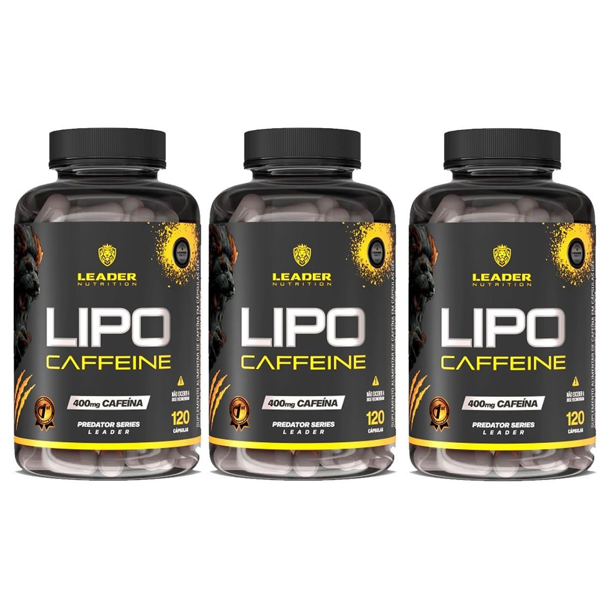Kit 3X Hi-Lipo Caffeine  - 120 C�psulas - Leader Nutrition