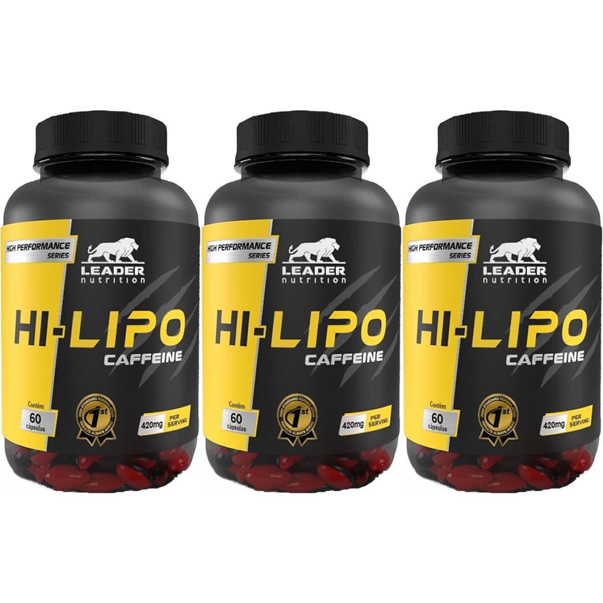 Kit 3X Hi-Lipo Caffeine  - 60 C�psulas - Leader Nutrition