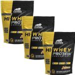 Kit 3X Hi-Whey Protein Concentrate 100% - 900g Refil Cookies & Cream - Leader Nutrition