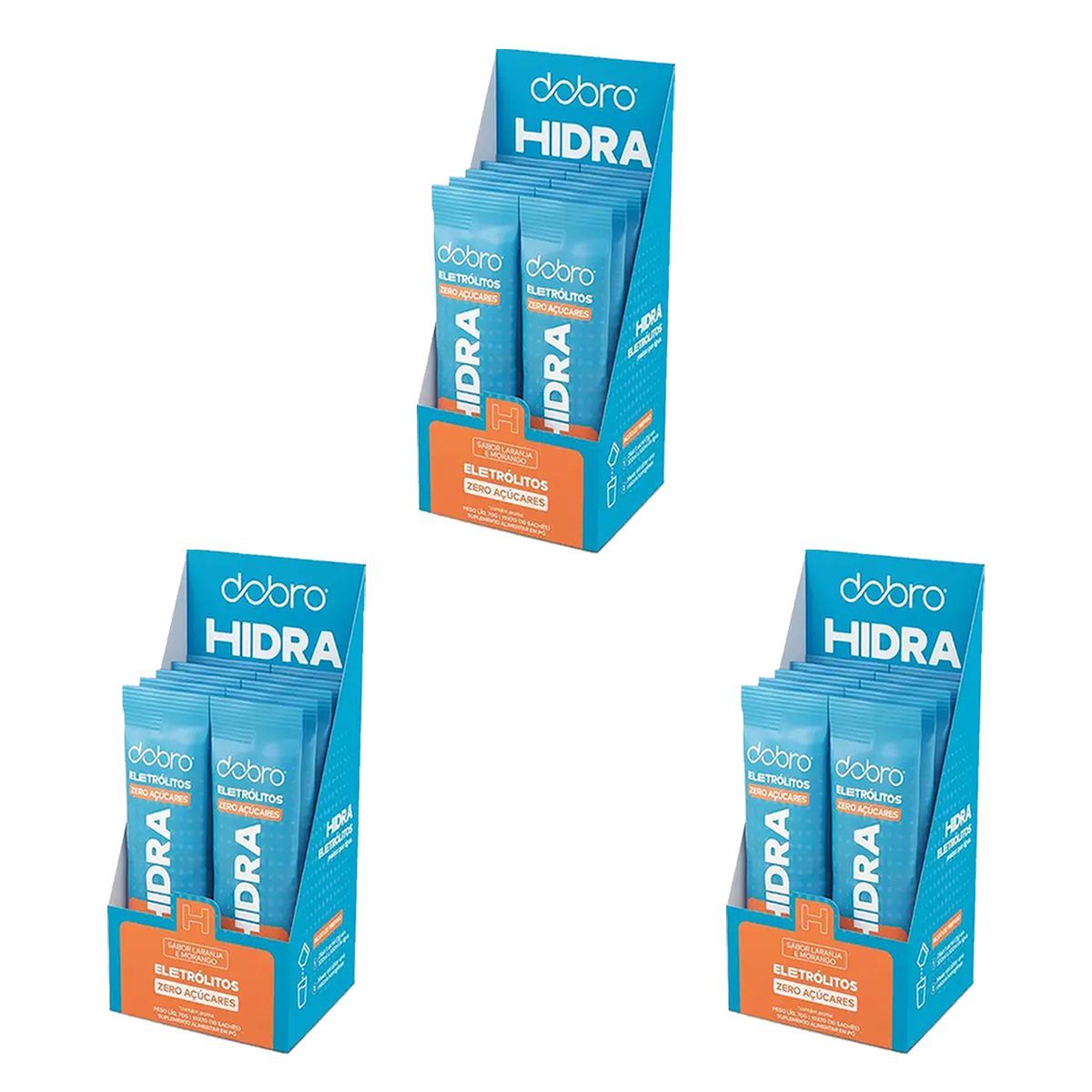 Kit 3X Hidra Eletr�litos - 10 Sach�s 7 g Laranja e Morango - Dobro