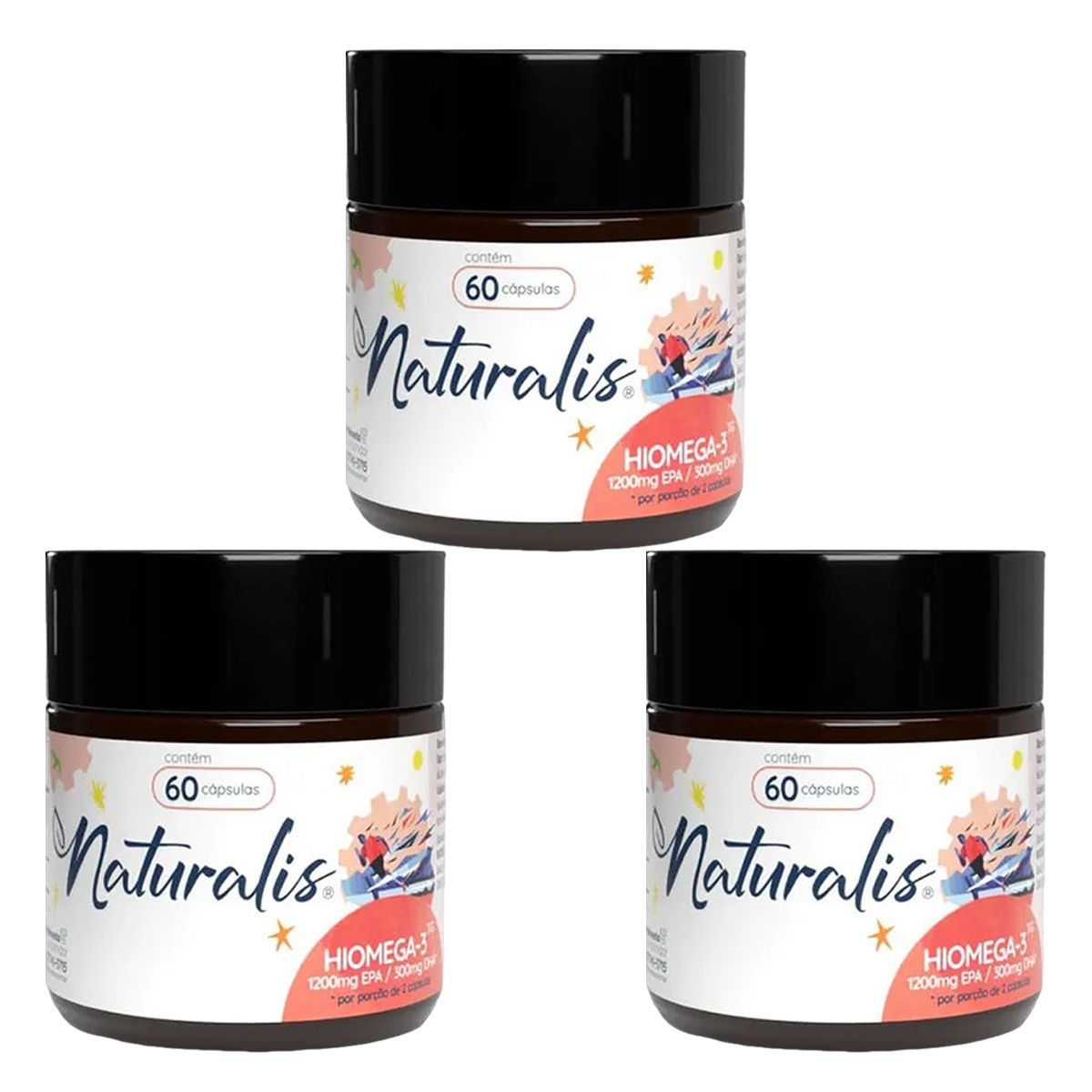 Kit 3X HiOmega - 60 C�psulas - Naturalis