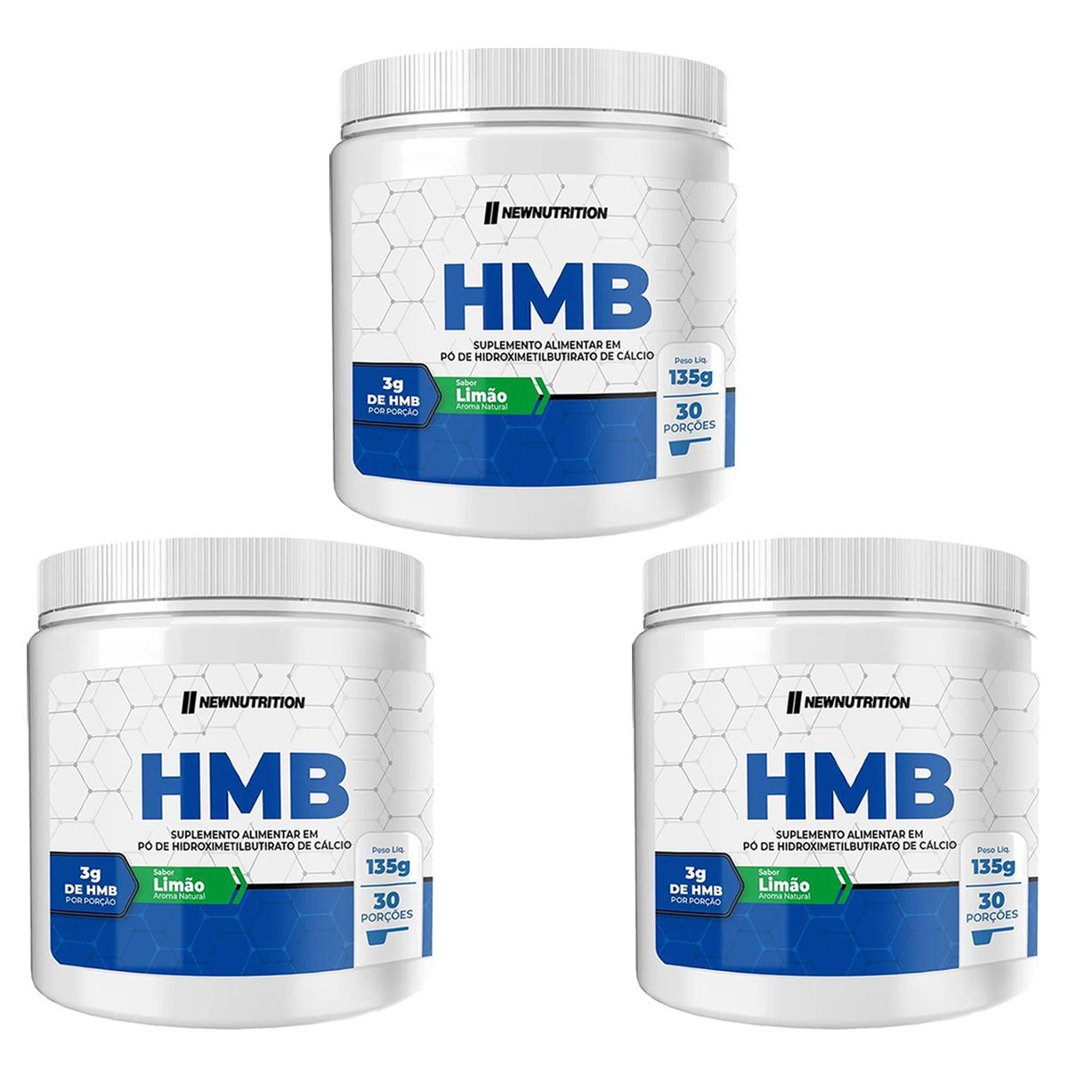 Kit 3X Hmb Em P� - 135g Lim�o - NewNutrition