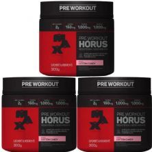 Kit 3X H�rus Pre Workout - 300g Cotton Candy - Max Titanium