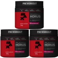 Kit 3X H�rus Pre Workout - 300g Frutas Vermelhas - Max Titanium