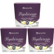 Kit 3X Hyaluronic Verisol 120mg - 30 Sticks de 3,5g Tangerina com Abacaxi - Sanavita