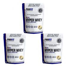 Kit 3X Hyper Whey - 900g Refil Baunilha - Profit