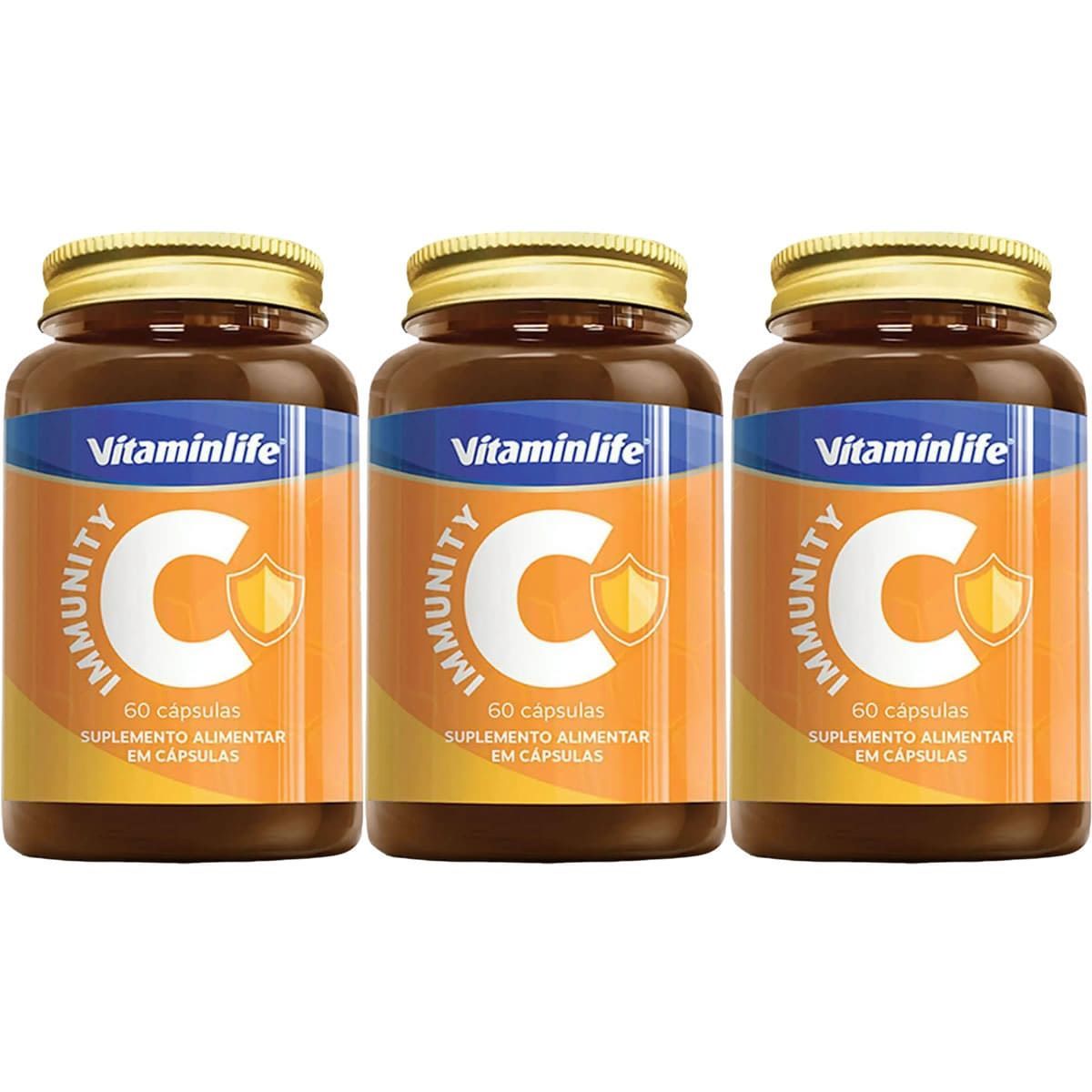 Kit 3X Immunity C Pr�polis + Vitamina C+Zinco+ Vitamina D - 60 C�psulas - VitaminLife
