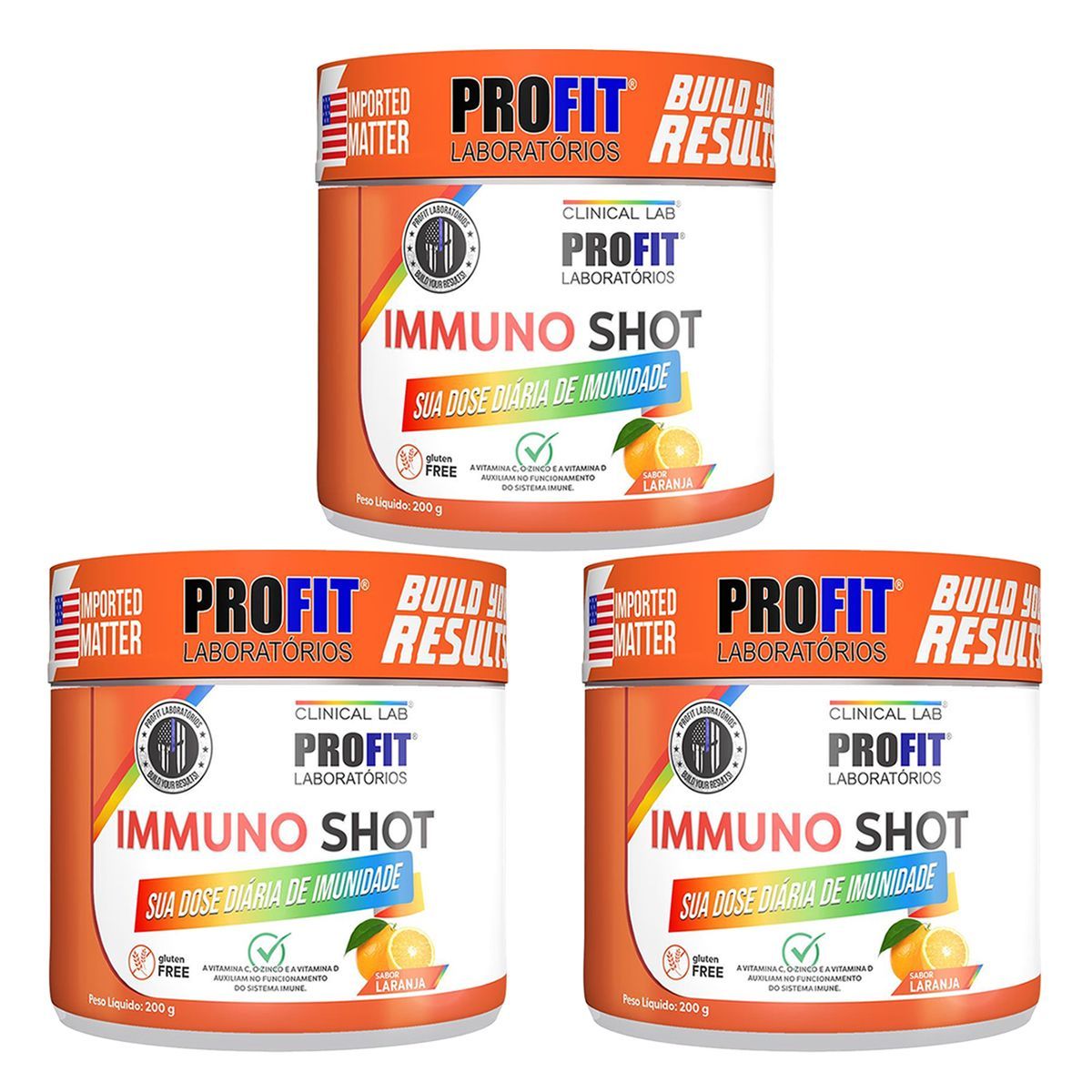 Kit 3X Immuno Shot - 200g Laranja - Profit Laborat�rios