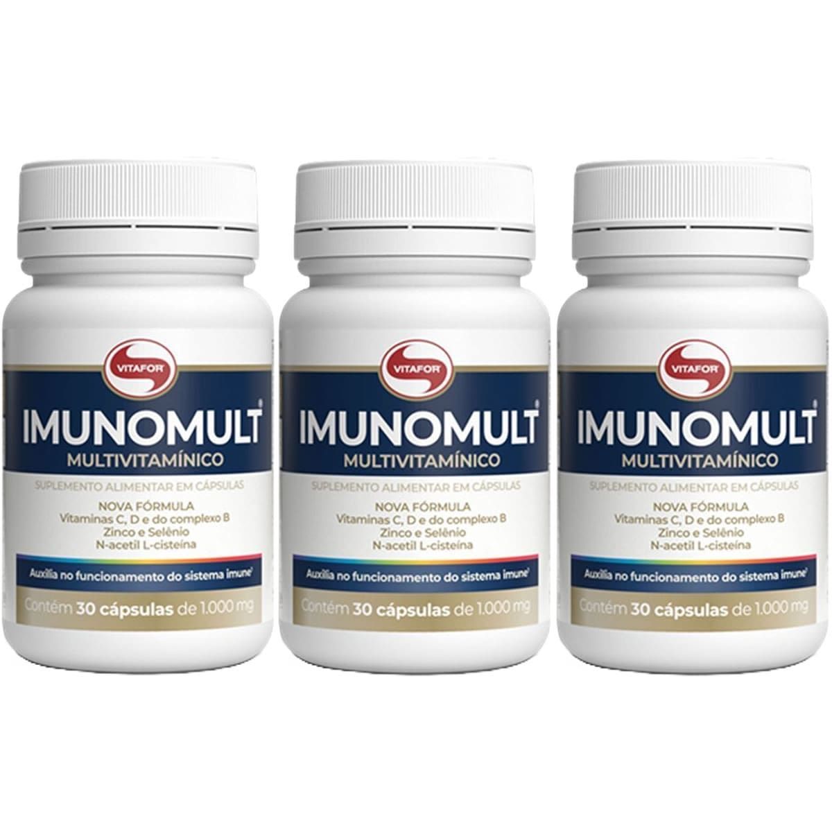 Kit 3X Imunomult Multivitam�nico - 30 C�psulas - Vitafor